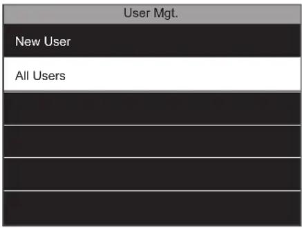 User Mgt. New User All Users