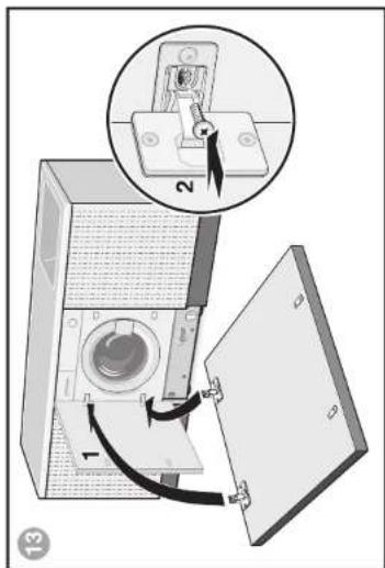 Diagram showing a device with labeled parts and a magnified inset highlighting a component labeled '2'