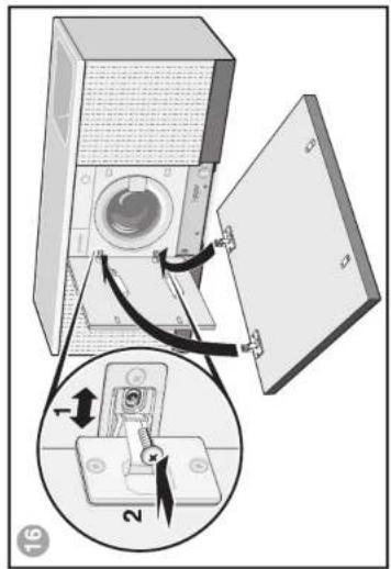 Diagram showing a device with labeled parts and a magnified inset highlighting a switch mechanism.