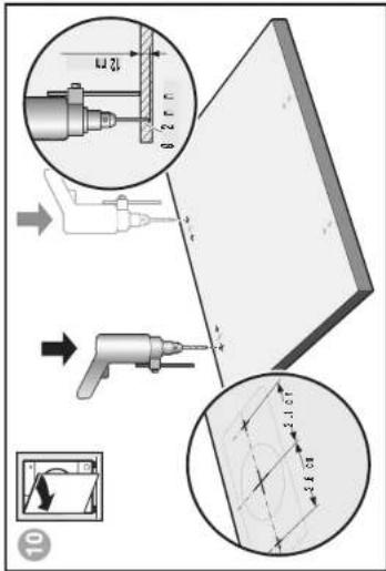 Technical diagram illustrating a mechanical assembly with labeled components and dimensional annotations
