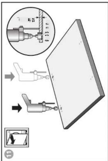Technical diagram showing mechanical assembly with labeled components and directional arrows indicating motion or assembly steps.