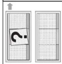 Diagram showing a question mark on a document inside a grid, with an upward arrow indicating direction.