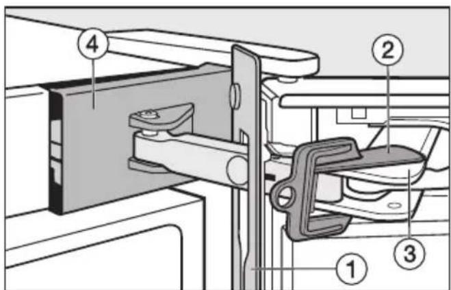 MIELE KWTN 14826 SDE ed/cs-2 - Démontage de l'amortisseur de porte supérieur : - 2