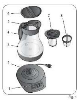 Exploded view diagram of a device with numbered parts for identification