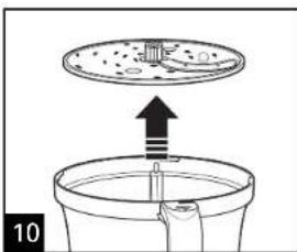 Diagram showing a container with a lid and an upward arrow indicating flow or movement (no text or symbols)