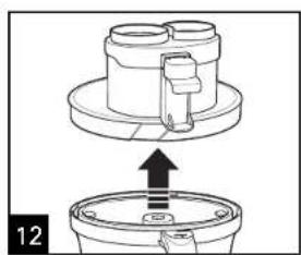 Diagram showing a mechanical assembly with an upward arrow indicating motion, no text or symbols present