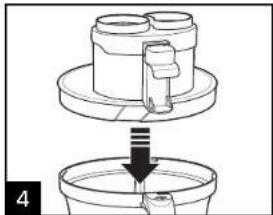 Diagram showing a mechanical assembly with a downward arrow indicating a process (no text or symbols present)