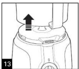 Diagram of a device component with an arrow indicating upward motion (no text or symbols present)