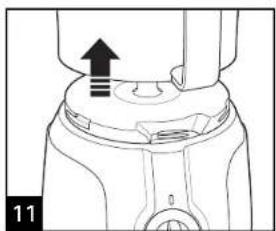 Diagram of a mechanical component with an arrow indicating upward motion (no text or symbols)
