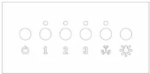 Diagram showing seven circular symbols with corresponding icons: a lightning bolt, a circle labeled 1, a circle labeled 2, a circle labeled 3, a flower symbol, and a flower-like symbol.