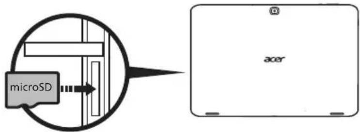 ACER Iconia Tab A511 - Insérer une carte microSD (option) - 2