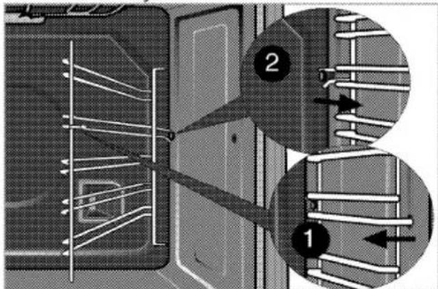 Technical diagram showing two labeled components (1 and 2) of a mechanical or electrical assembly with internal wiring and structural details.