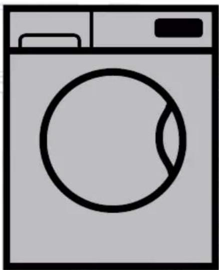 Simple line drawing of a washing machine with no text or symbols
