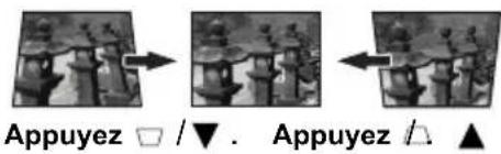 Appuyez □ / ▼ . Appuyez △ ▲