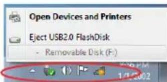 Open Devices and Printers Eject USB2.0 FlashDisk - Removable Disk (F:) 1/1/2002