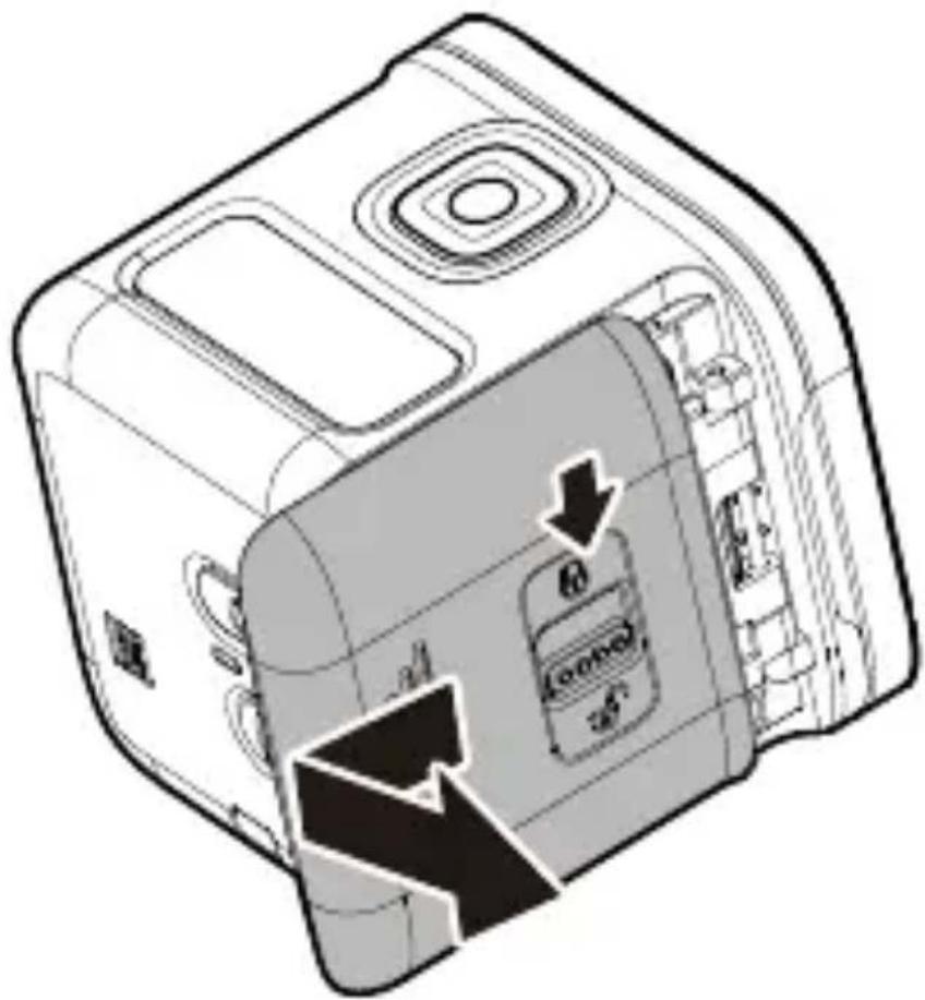 ROLLEI Actioncam 500 Sunrise - Wkładanie akumulatora i karty pamięci - 1