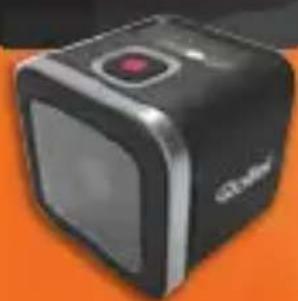 Black square electronic device with a red button and 'GTX' logo, set against an orange background (no readable text or symbols beyond branding)