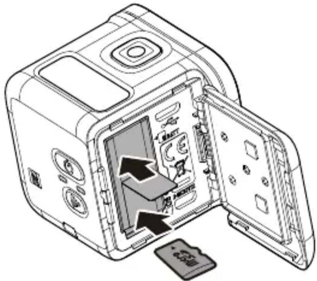 ROLLEI Actioncam 500 Sunrise - Installazione della batteria e della scheda di memoria - 1