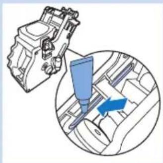 Mechanical assembly diagram showing a component being inserted into a vehicle intake manifold, with no visible text or symbols.