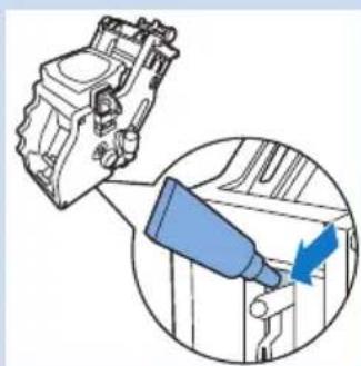 Mechanical component diagram showing a piston and valve assembly with a magnified inset highlighting the piston (no text or symbols present)