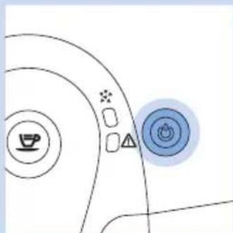 Diagram showing a device with icons for coffee cup, battery, and power button (no text or labels)
