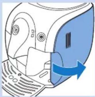Illustration of a robotic device with blue motion arrow indicating rotation (no text or symbols)