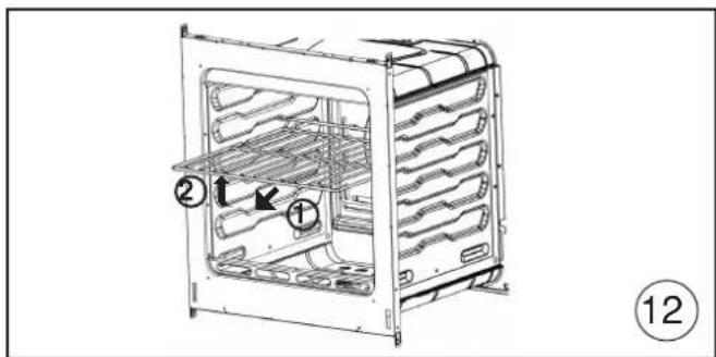 Technical diagram of an oven with labeled parts and numbered annotations