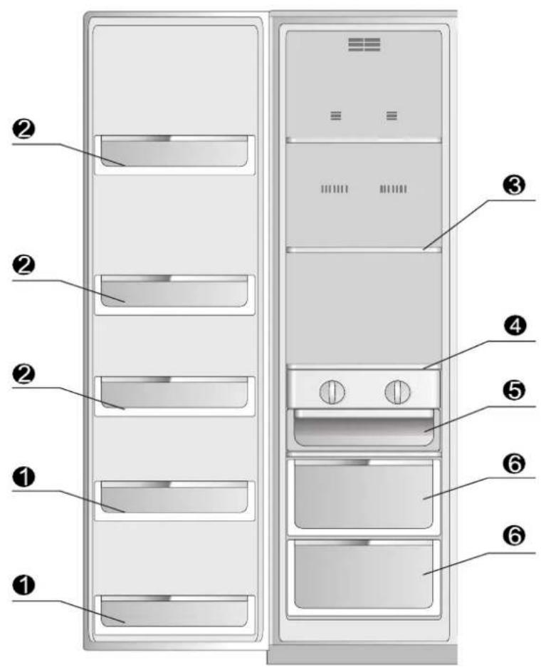 INDESIT SBSAA 530 S D - Části mrazáku - 1