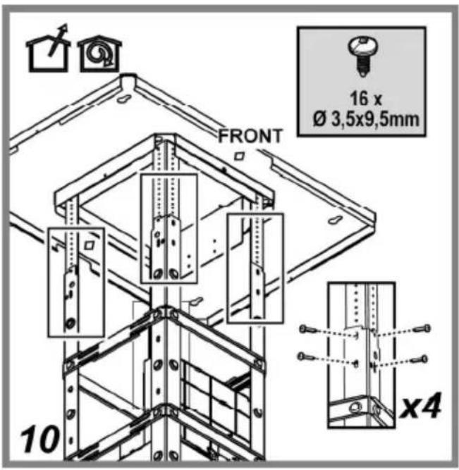 FRONT 16 x Ø 3,5x9,5mm 10 x4