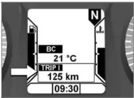 BC 21 °C TRIP I 125 km 09:30 N E SPDRS
