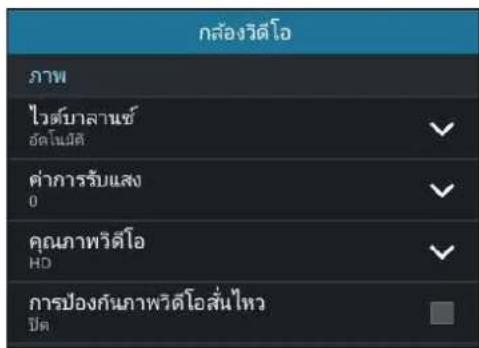 กล้องวิต์โอ ภาพ ไวต์บาลแข อัตโนนี้ด ตําการรับแสง 0 คุณภาพวิต์โอ HD การป่องกันภาพวิต์โอสั่นไหว ปิด