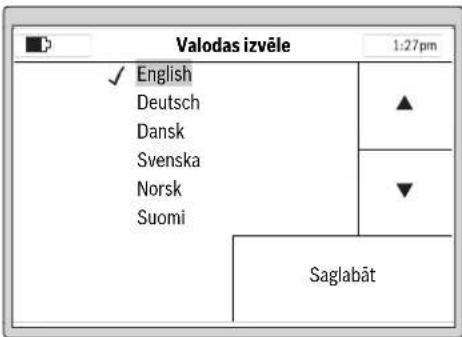 Valodas izvēle 1:27pm ✓ English Deutsch Dansk Svenska Norsk Suomi Saglabāt