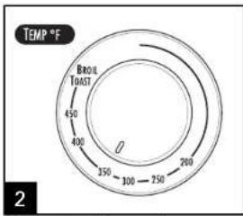 TEMP °F Broil TOMST 450 400 350 300 250 280 2