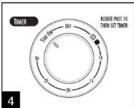 TOMER START ON OFF 30 25 20 15 10 ROTATE PAST 10 THEN SET TOMER 4