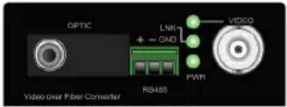 OPTIC LNK + GND RS485 PWR VIDEO Video over Fiber Converter