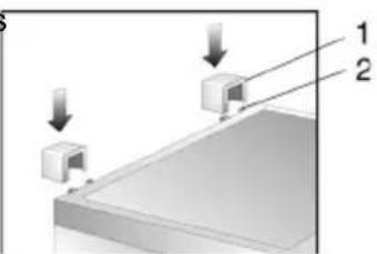 Diagram showing two labeled components (1 and 2) with downward arrows indicating direction, likely illustrating a physical or engineering setup.