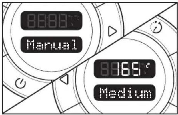 88:88 °F°C h Manual 88:69 °C h Medium