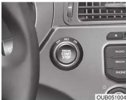 OFF ACC ON ENGINE START STOP RADIO MEDIA PHONE OUB051004