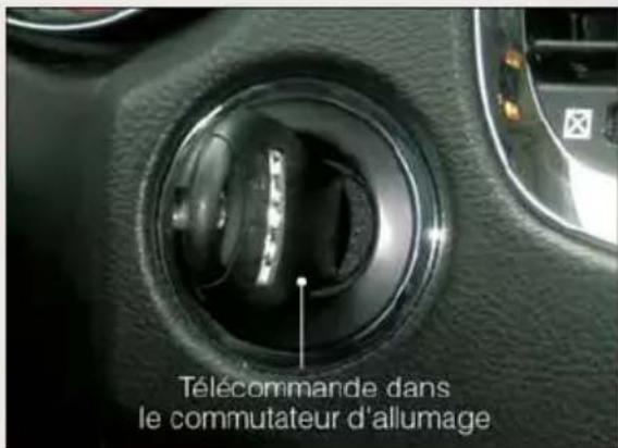Télécommande dans le commutateur d'allumage