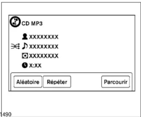 CD MP3 XXXXXXXXX XXXXXXXXX XXXXXXXXX X:XX Aléatoire Répéter Parcourir 490