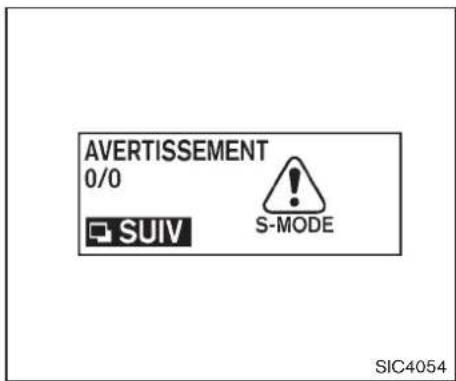 AVERTISSEMENT 0/0 SUIV S-MODE SIC4054