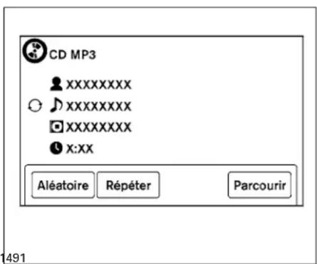 CD MP3 XXXXXXXXX XXXXXXXXX XXXXXXXXX X:XX Aléatoire Répéter Parcourir