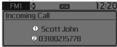 FM1 USB 12:20 Incoming Call ① Scott John ② 03180215778