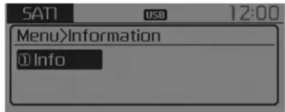 SAT1 USB 12:00 Menu>Information ① Info