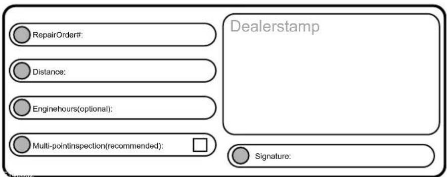 RepairOrder#: Distance: Enginehours(optional): Multi-pointinspection(recommended): Dealerstamp Signature: