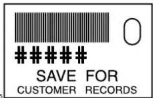 SAVE FOR CUSTOMER RECORDS
