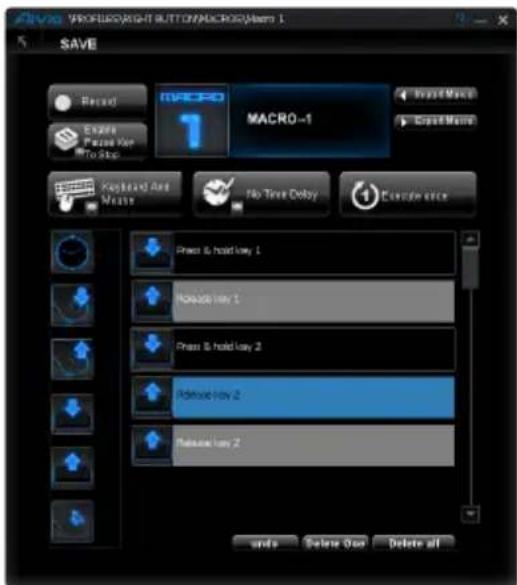 WORKSWEIGHT BUTTON/MACRO System 1 SAVE Record MACRO 1 MACRO-1 Insert Motion Insert Motion Enable Freeze Key No Step Keyboard And Mease No Time Delay Exclude click Press & hold key 1 Release key 1 Press & hold key 2 Release key 2 Release key 2 Auto Delete Out Delete all