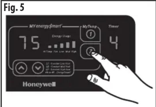 Fig. 5 MYenergy$smart Energy Usage At Temp Fan Live Wed High MyTemp Timer 1 4 LF - Counter Low Heat LF - Counter Mid Heat LF - Counter High Heat 40 in AP - EnergySmart Honeywell