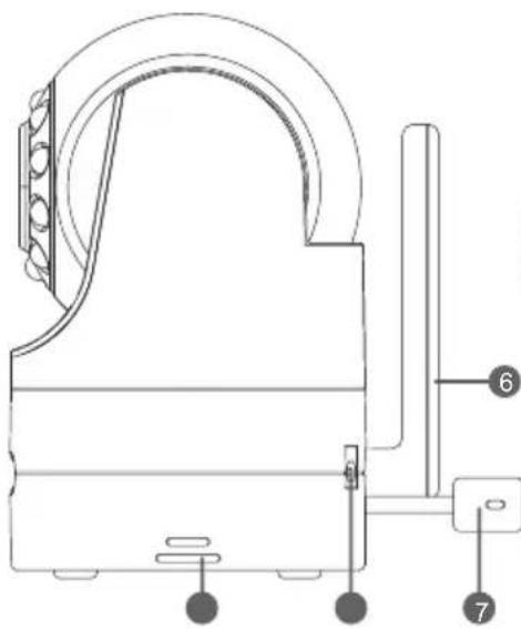 Technical diagram of a mechanical device with numbered components labeled 6 and 7