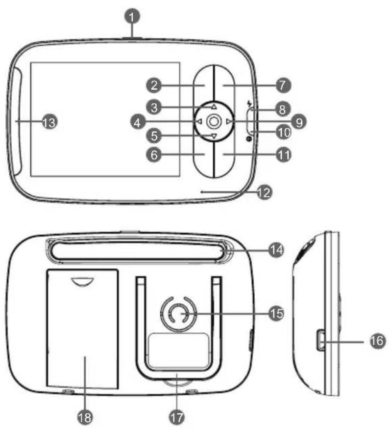 Technical diagram of a mechanical component with numbered parts labeled 1 through 5